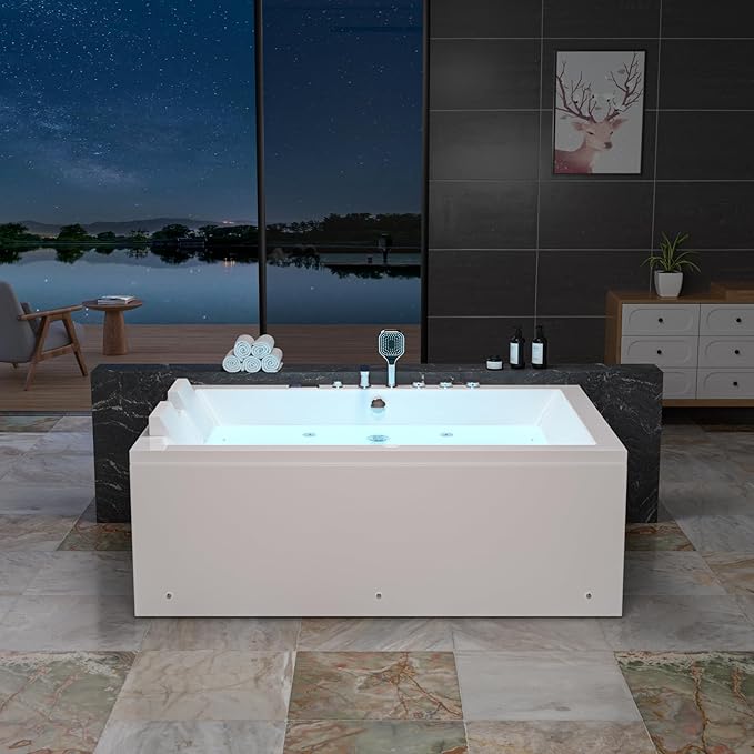 Jetted Hydromassage Whirlpool Bathtub