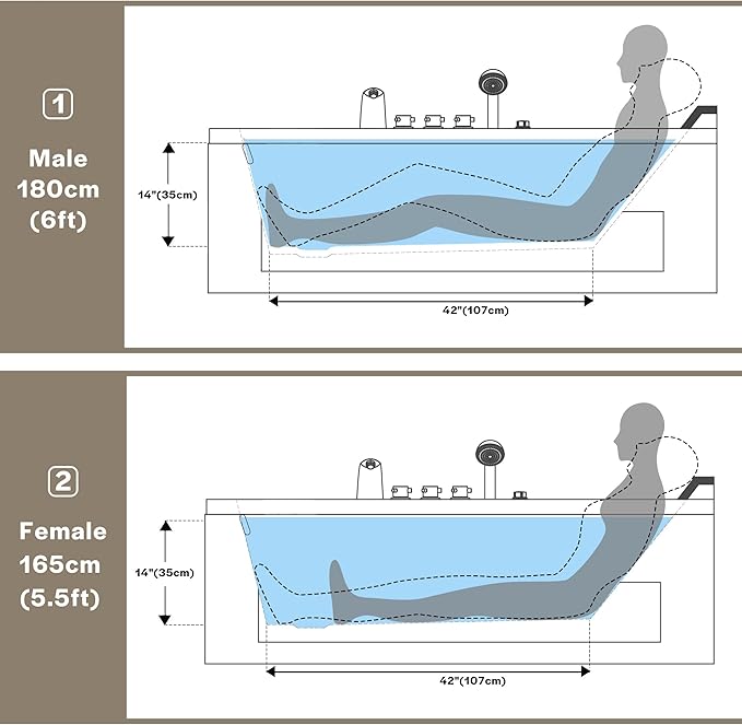 Jetted Hydromassage Whirlpool Bathtub