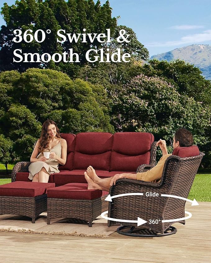 Crimson Haven Patio Conversation Set