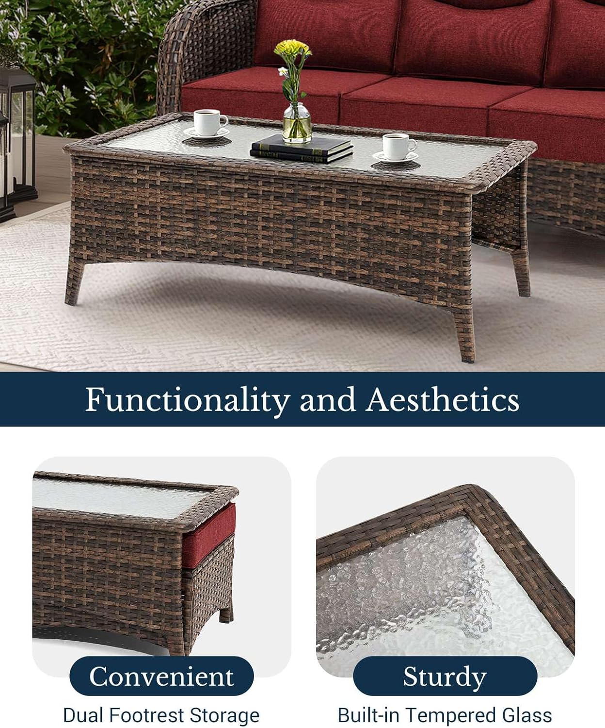 Crimson Haven Patio Conversation Set