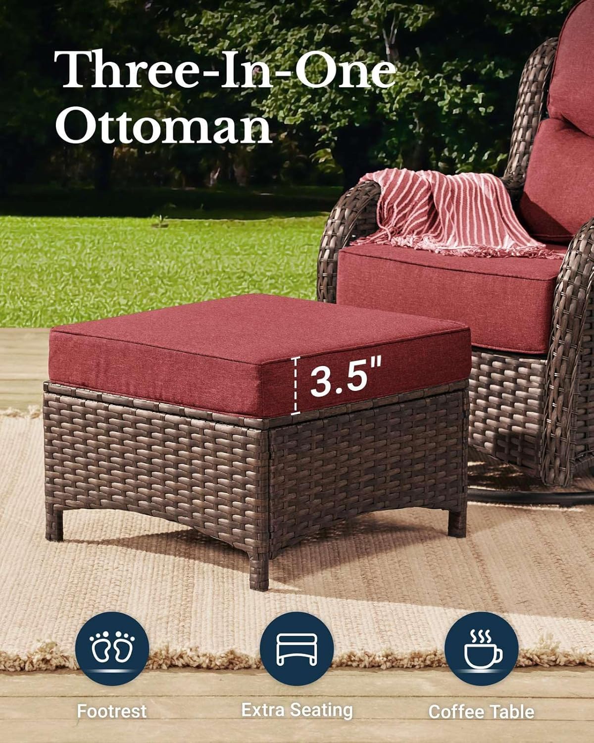 Crimson Haven Patio Conversation Set