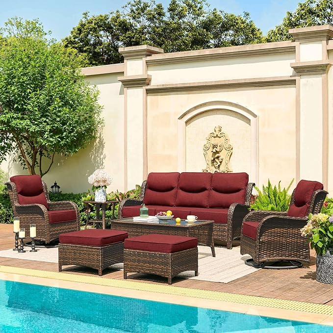Crimson Haven Patio Conversation Set