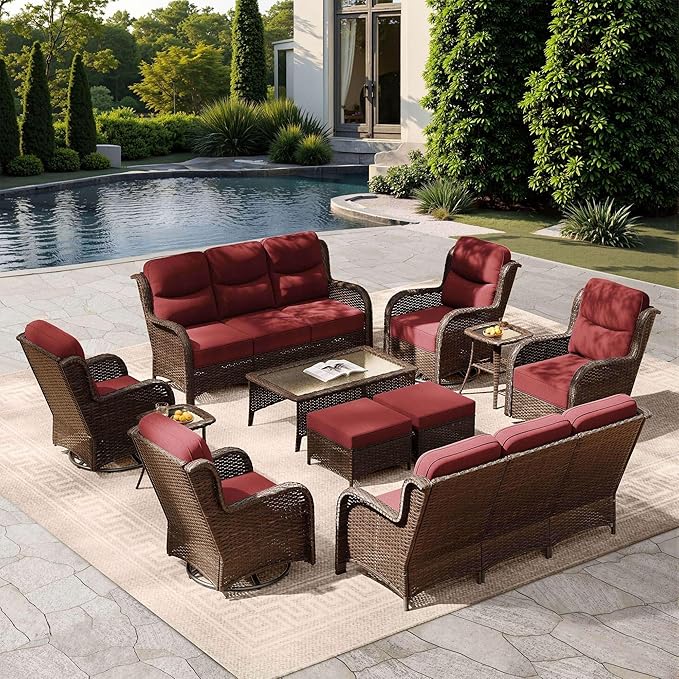 Crimson Haven Patio Conversation Set