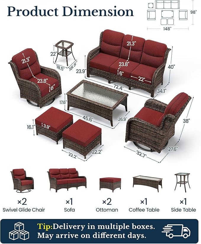 Crimson Haven Patio Conversation Set