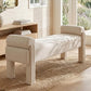 Modern Cylindrical Upholstered Linen Bench
