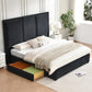 Modern Simplicity Linen Bed with Storage
