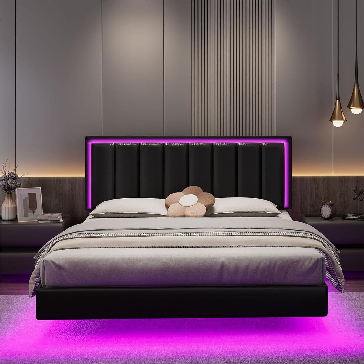 Floating LED Platform Bed