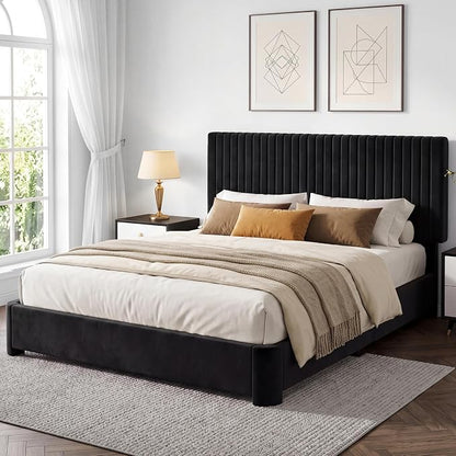 Modern Luxe Velvet Platform Bed