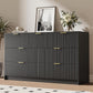 Minimalist Wood Dresser with Fluted Drawers
