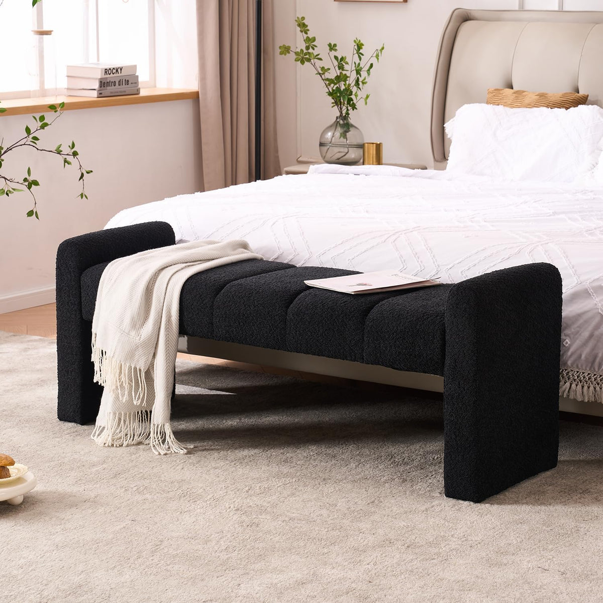 Modern Channel Tufted Upholstered Bench