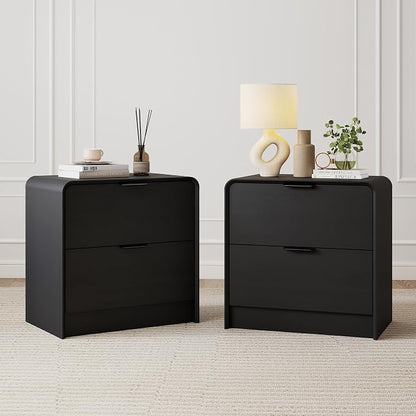 Modern Curved 2-Drawer Nightstand
