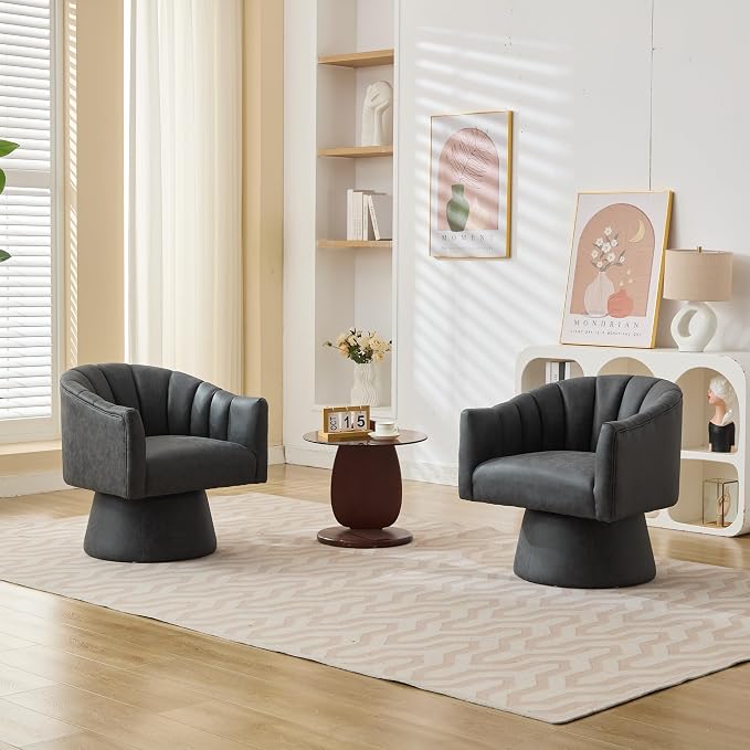 Highgate™ 360° Faux Leather Swivel Barrel Chair