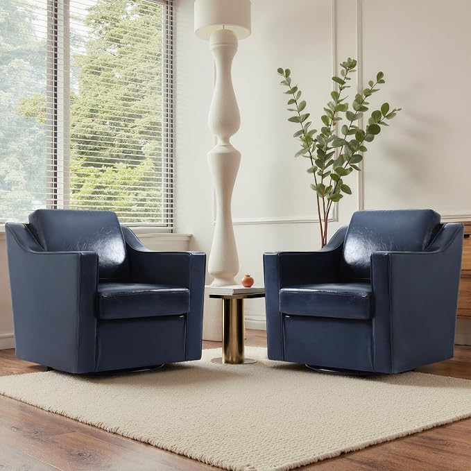 Fairmont™ Genuine Leather Swivel Barrel Chair