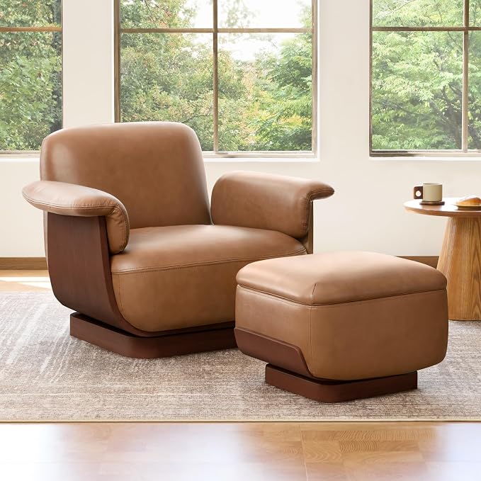 Montclair™ Leather Swivel Chair & Ottoman Set