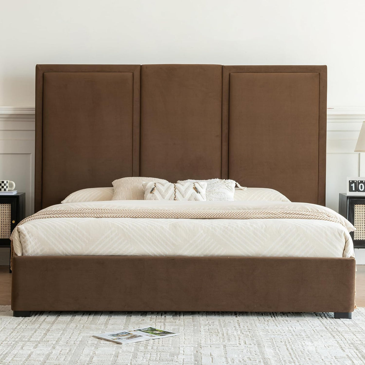 Modern Simplicity Linen Bed with Storage