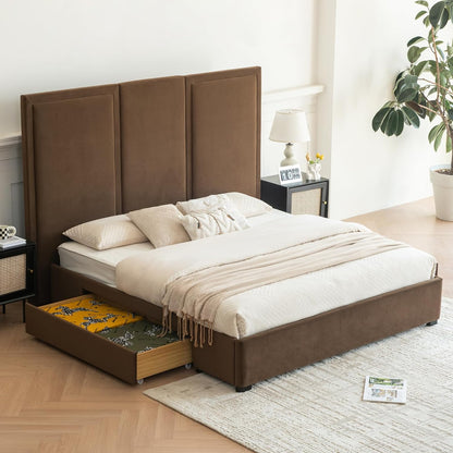 Modern Simplicity Linen Bed with Storage