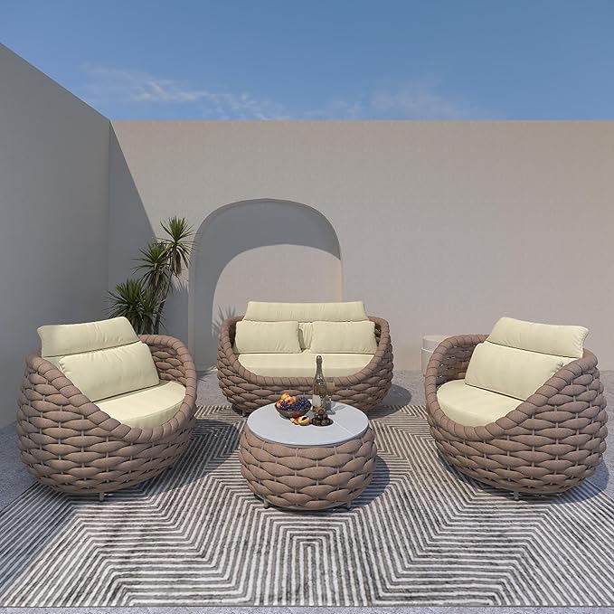 Riviera Rope 4 Piece Outdoor Conversation Set
