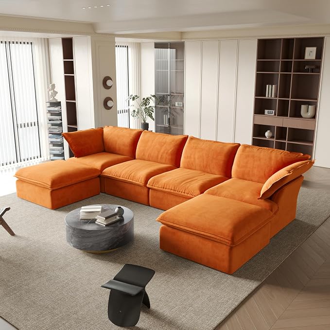 Modern Hemp Velvet Modular Sectional Sofa
