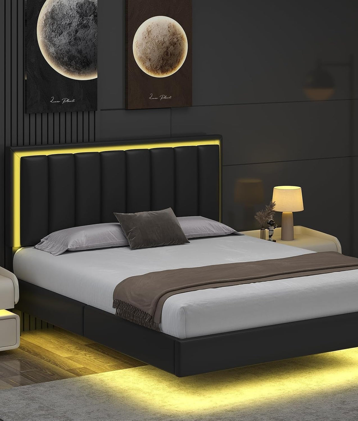 Floating LED Platform Bed
