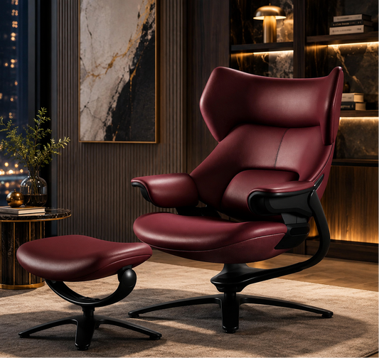 Wellington™ Genuine Leather Recliner & Ottoman