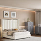Modern High Gloss Dresser with Chrome Mirror Handles