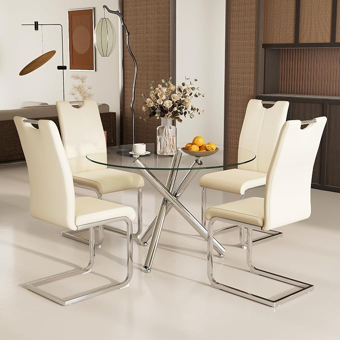 Celeste Round Glass Dining Set