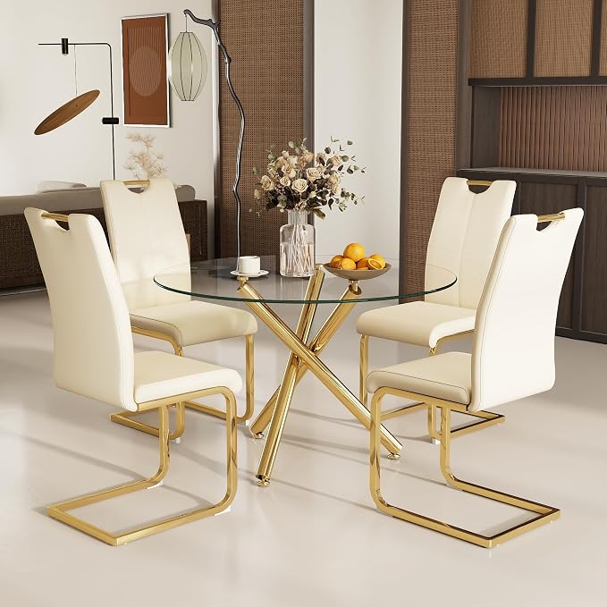 Celeste Round Glass Dining Set