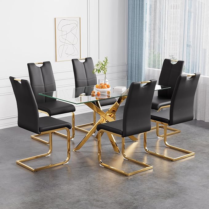 Celeste Rectangular Glass Dining Set