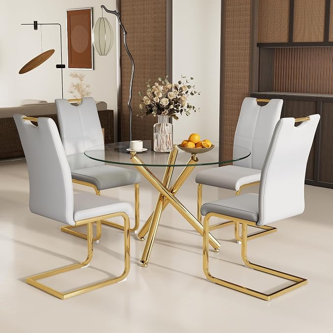 Celeste Round Glass Dining Set