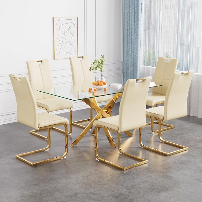 Celeste Rectangular Glass Dining Set