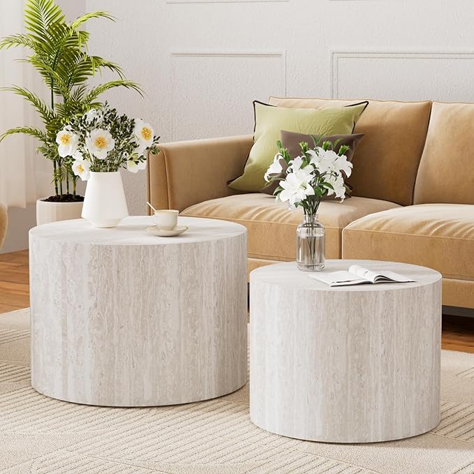 Round Nesting Coffee Table Set
