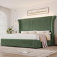 Royal Luxe Faux Fur Wingback Bed with RGB LED Lighting