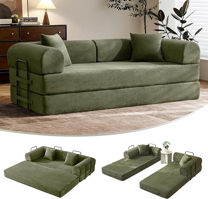 CloudRest Corduroy Sleeper Sofa Bed