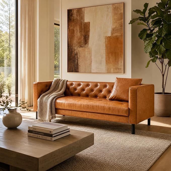 Heritage Tufted Leather Sofa