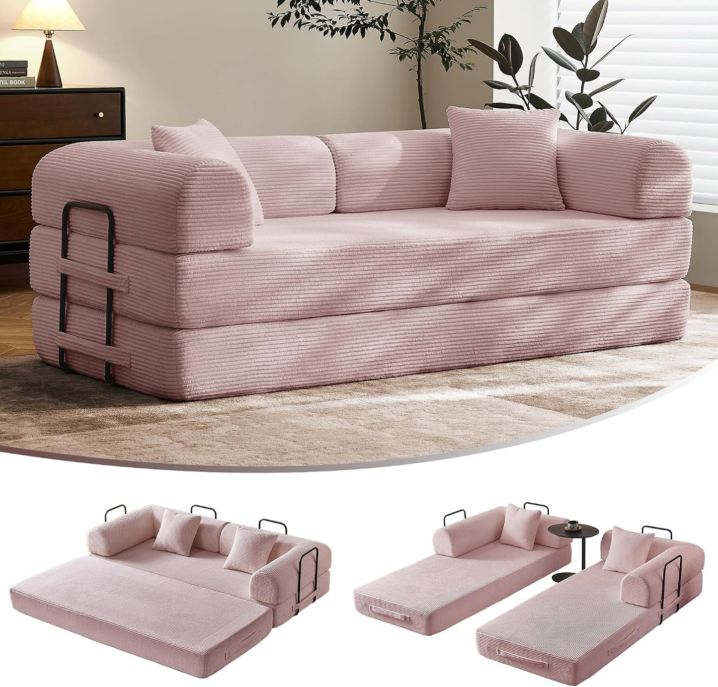 CloudRest Corduroy Sleeper Sofa Bed