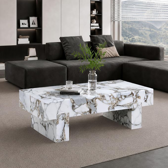 Architectural Block Base Coffee Table