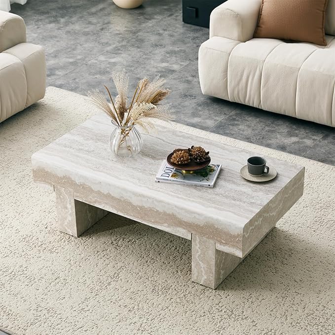 Architectural Block Base Coffee Table