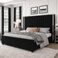 Modern Channel Tufted Velvet Bed