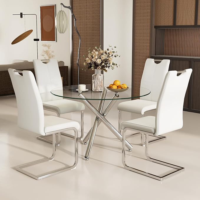 Celeste Round Glass Dining Set