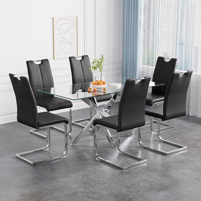 Celeste Rectangular Glass Dining Set