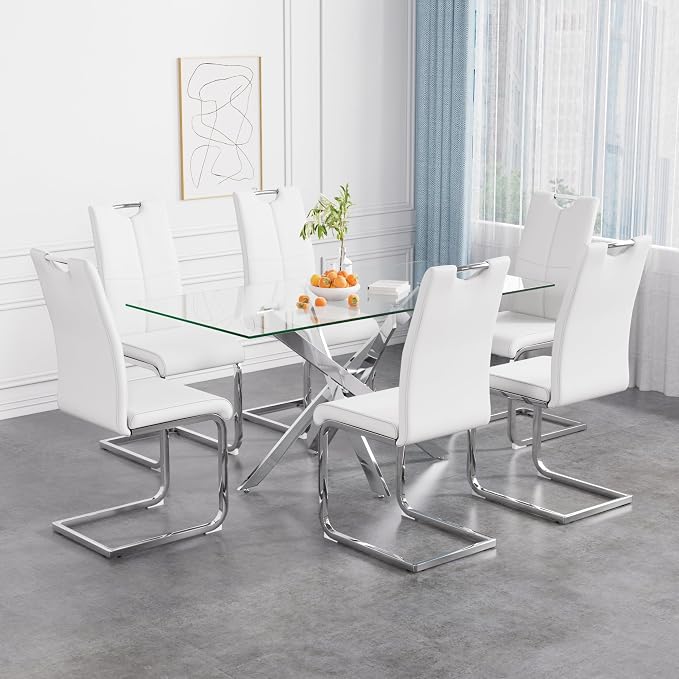 Celeste Rectangular Glass Dining Set