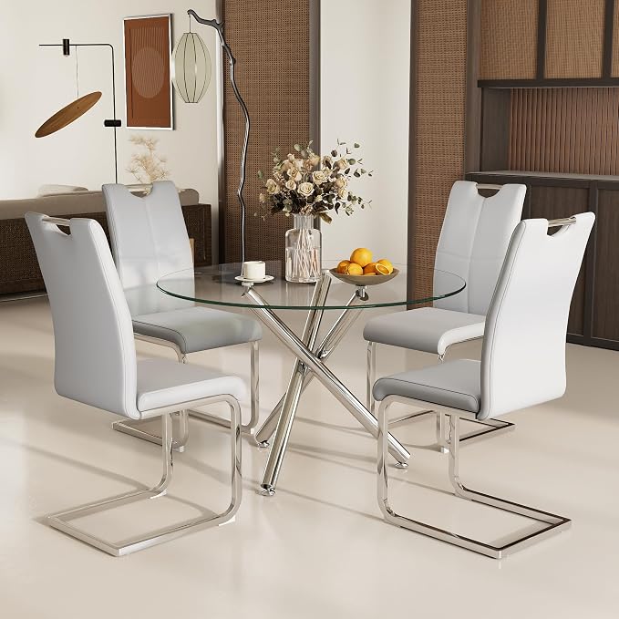 Celeste Round Glass Dining Set