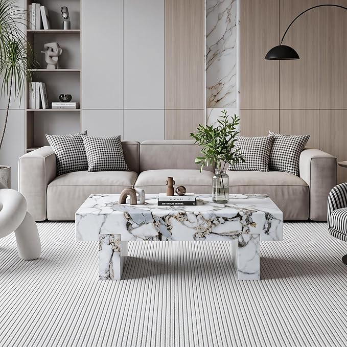 Architectural Block Base Coffee Table