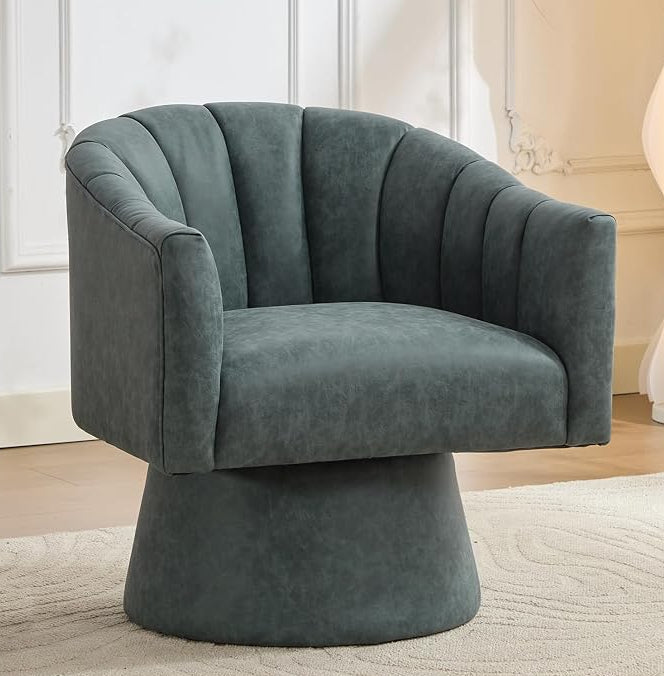 Highgate™ 360° Faux Leather Swivel Barrel Chair