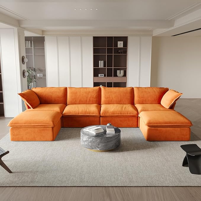 Modern Hemp Velvet Modular Sectional Sofa