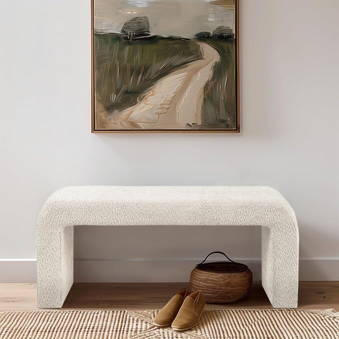 Modern Bouclé Upholstered Bench