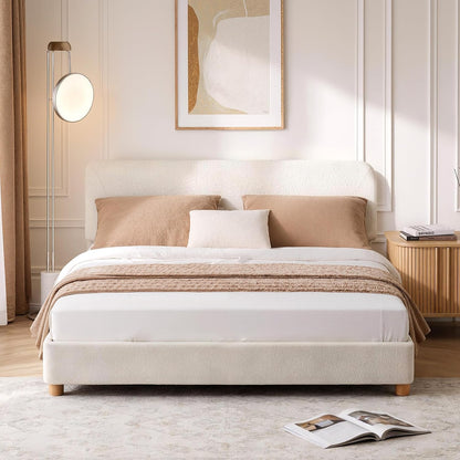 Luxe Bouclé Upholstered Bed