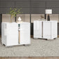 Modern High Gloss Dresser with Chrome Mirror Handles