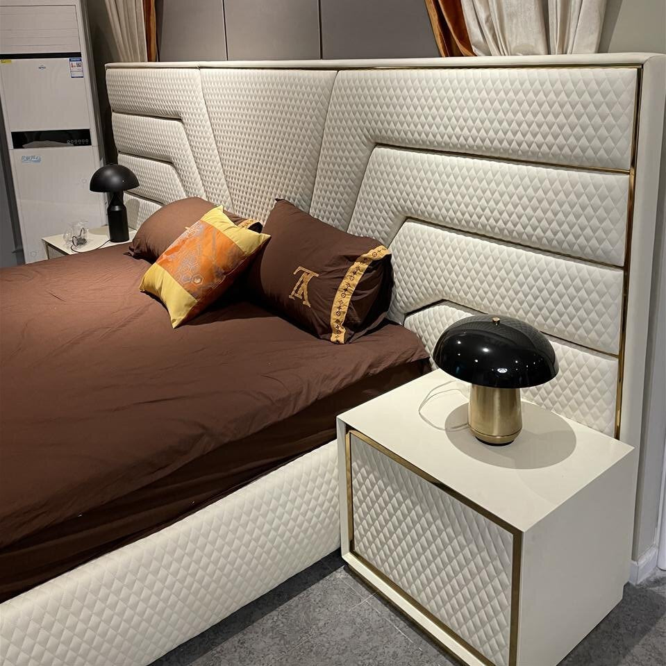 Italian Modern Luxury King Size Frame Bed, Stool, All Sets –  kwbetterhomedecor